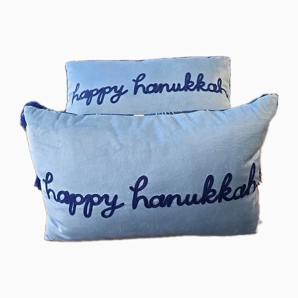 2 Happy Hanukkah‎ & Menorah Pillows 19